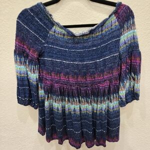 Cupio Multicolor Off-Shoulder Blouse